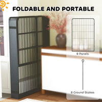 HKM-7071037 Heavy Duty 39 Inch 8 Panel Dog Playpen for Medium and Large Pets - Versatile Indoor/Outdoor Metal Fence
