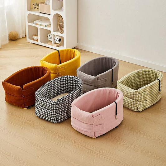 HKM-7071421 Cozy Cotton Safety Seat for Small Dogs and Cats, Removable and Washable, Fits Pets Up to 6.5kg