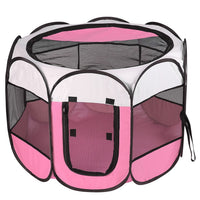 HKM-7072189 Portable Foldable Pet Tent Exercise Pen with Zippered Top and Bottom - Water Resistant Indoor/Outdoor Use for Dogs, Cats, and Other Pets