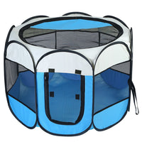 HKM-7072189 Portable Foldable Pet Tent Exercise Pen with Zippered Top and Bottom - Water Resistant Indoor/Outdoor Use for Dogs, Cats, and Other Pets