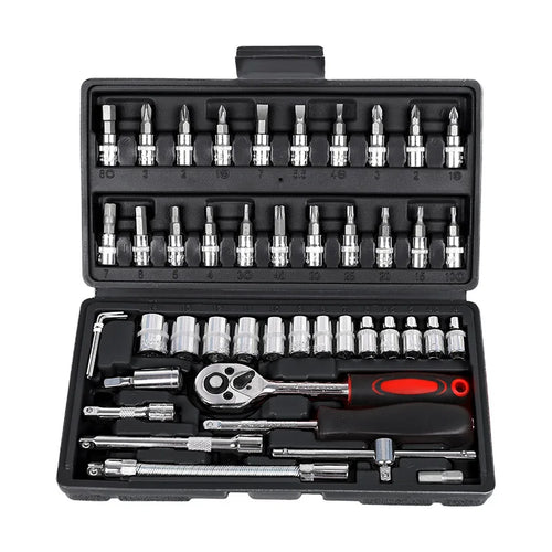 HKM-707219 46-Piece Professional Socket Wrench Set for Car Repair and Mechanics Tools