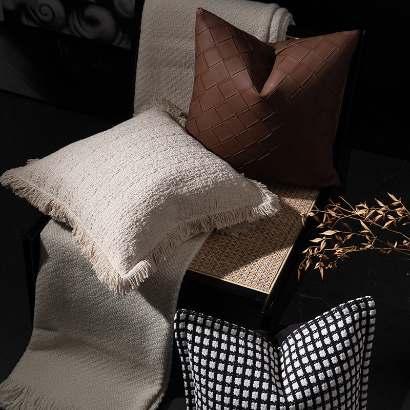HKM-707411 Luxury Square Pillow Cushion Cover, 45x45cm, Blended Material, Various Colors Available