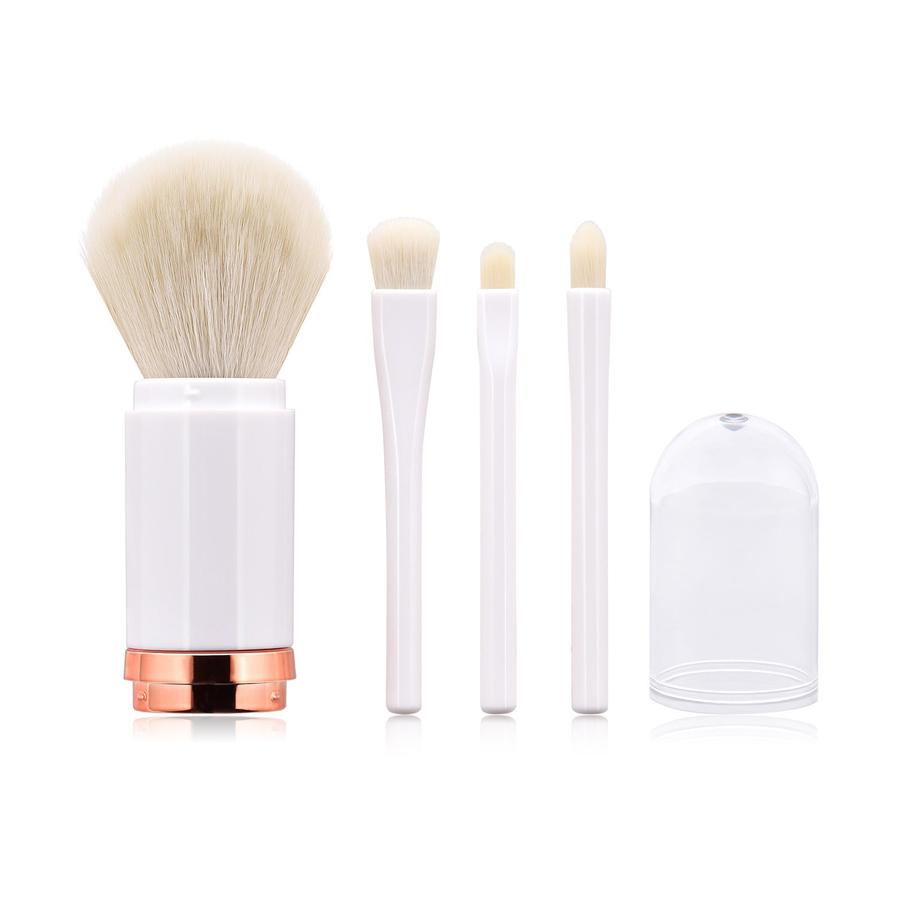 HKM-707411 Retractable Double-Head Portable Makeup Brush with Nylon Bristles