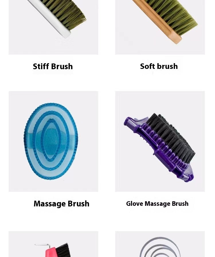 HKM-7074621 Equestrian Supplies Complete Horse Grooming Brush Set with Storage Bag