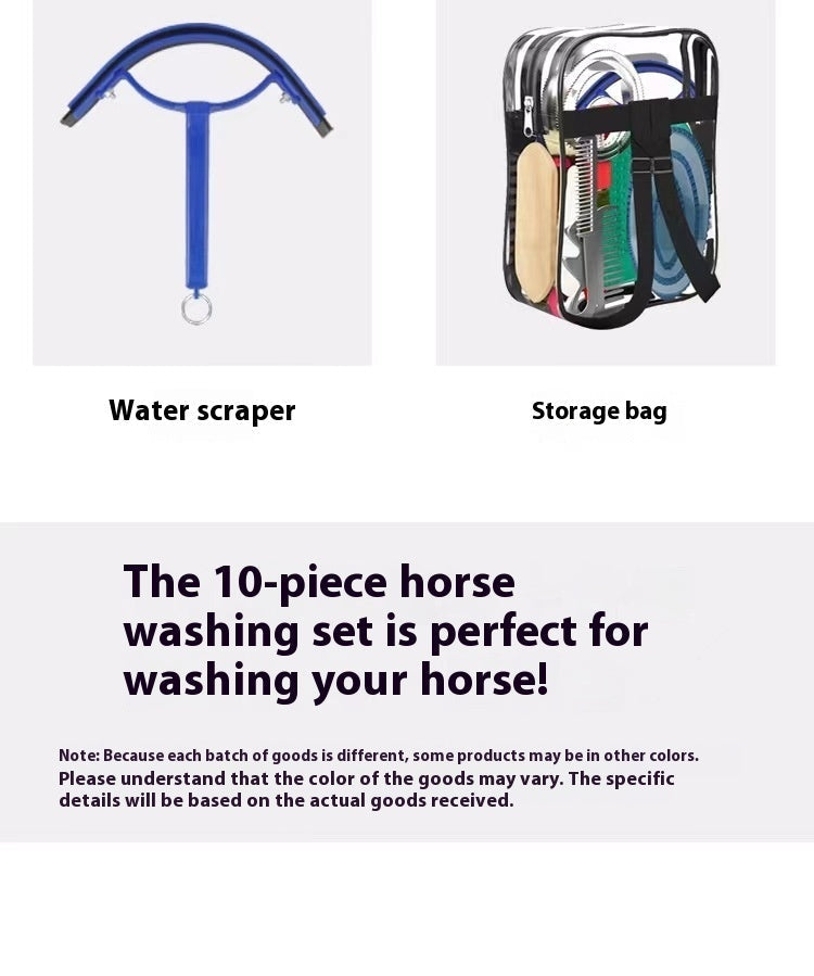 HKM-7074621 Equestrian Supplies Complete Horse Grooming Brush Set with Storage Bag