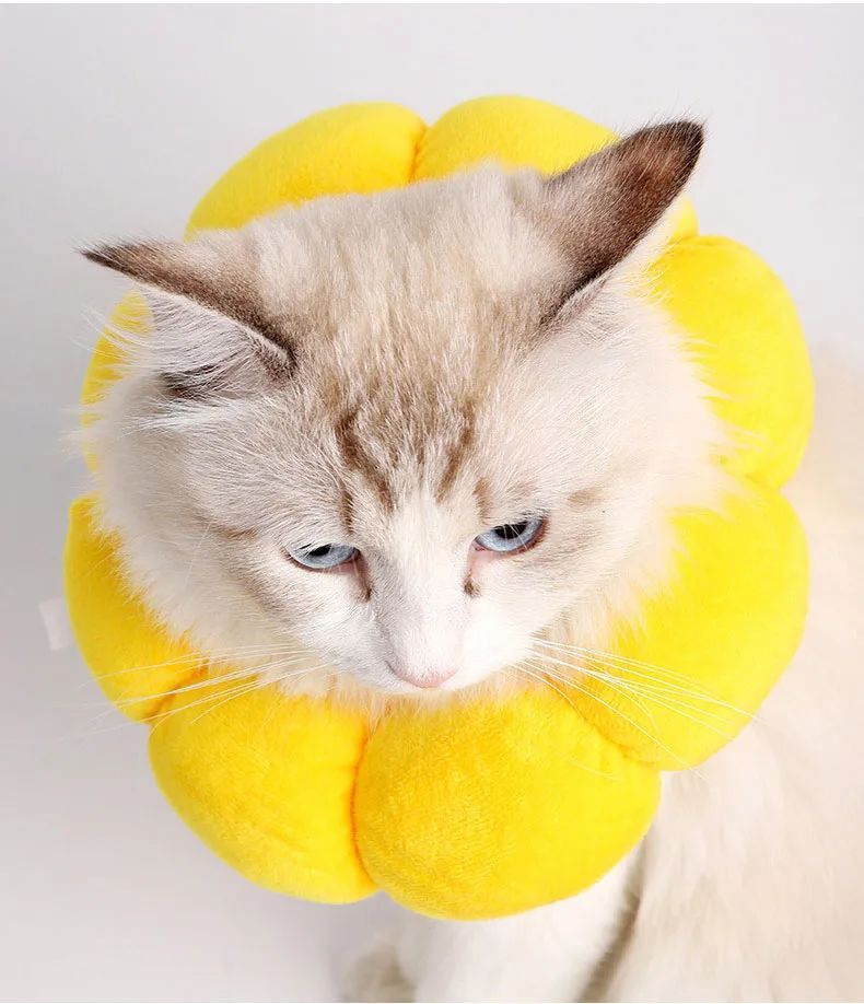 HKM-7075133 Comfortable Cotton Neck Collar for Cats and Dogs - Anti-Licking and Bite Protection, Adjustable Fit for Recovery