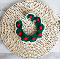 HKM-7075389 Christmas-Themed Knitted Scarf with Bells and Decorative Ribbons in Various Colors