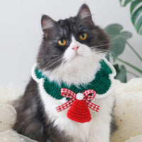 HKM-7075389 Christmas-Themed Knitted Scarf with Bells and Decorative Ribbons in Various Colors