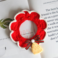 HKM-7075389 Christmas-Themed Knitted Scarf with Bells and Decorative Ribbons in Various Colors