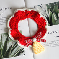 HKM-7075389 Christmas-Themed Knitted Scarf with Bells and Decorative Ribbons in Various Colors