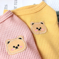 HKM-7075517 Casual Thin T-Shirt for Dogs and Cats in Pink, Yellow, and Green - Soft Cotton-Polyester Fabric, Multiple Sizes Available