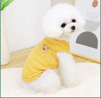 HKM-7075517 Casual Thin T-Shirt for Dogs and Cats in Pink, Yellow, and Green - Soft Cotton-Polyester Fabric, Multiple Sizes Available