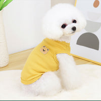 HKM-7075517 Casual Thin T-Shirt for Dogs and Cats in Pink, Yellow, and Green - Soft Cotton-Polyester Fabric, Multiple Sizes Available