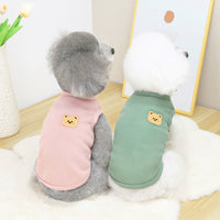HKM-7075517 Casual Thin T-Shirt for Dogs and Cats in Pink, Yellow, and Green - Soft Cotton-Polyester Fabric, Multiple Sizes Available