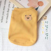 HKM-7075517 Casual Thin T-Shirt for Dogs and Cats in Pink, Yellow, and Green - Soft Cotton-Polyester Fabric, Multiple Sizes Available