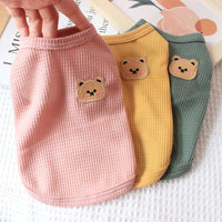 HKM-7075517 Casual Thin T-Shirt for Dogs and Cats in Pink, Yellow, and Green - Soft Cotton-Polyester Fabric, Multiple Sizes Available