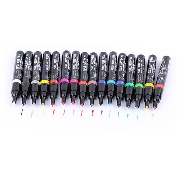 HKM-707667 Nail Painting Pen - 7ml with 16 Color Options, Easy Apply for Creative Nail Art