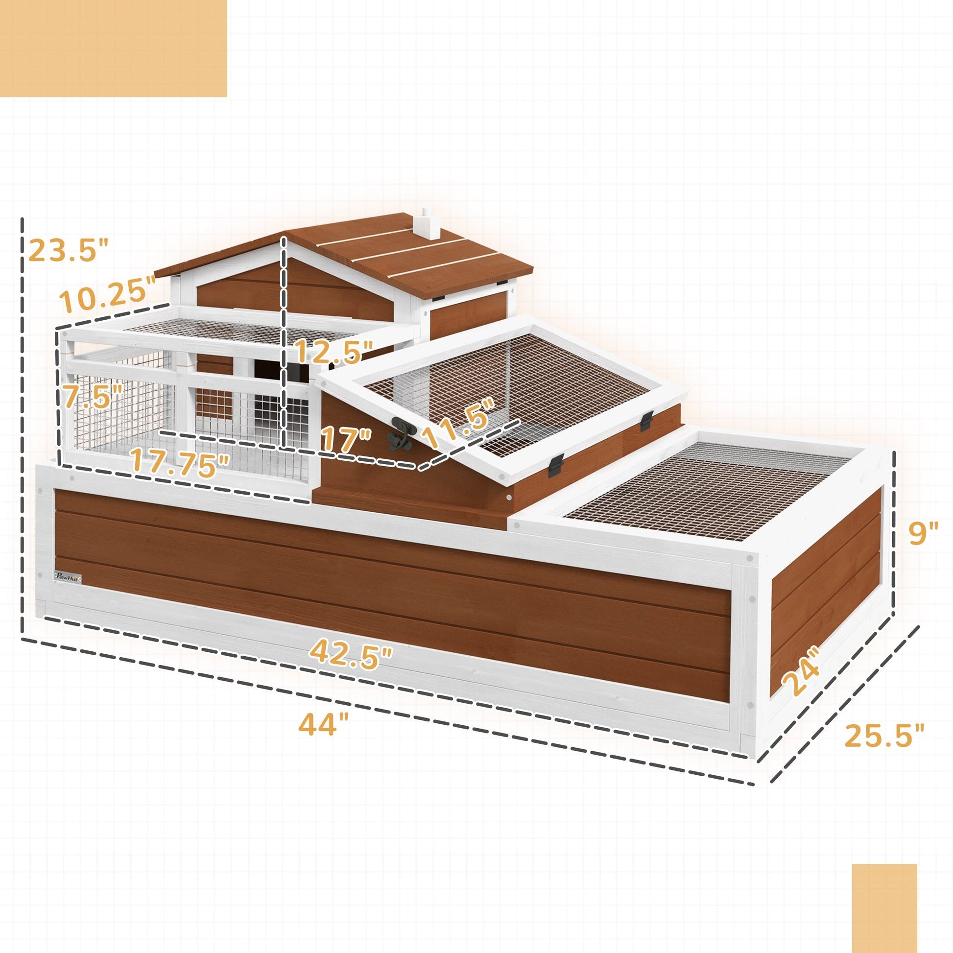 HKM-7076797 Three-Room Tortoise Habitat with Balcony and Two Stories for Indoor/Outdoor Use