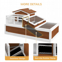 HKM-7076797 Three-Room Tortoise Habitat with Balcony and Two Stories for Indoor/Outdoor Use