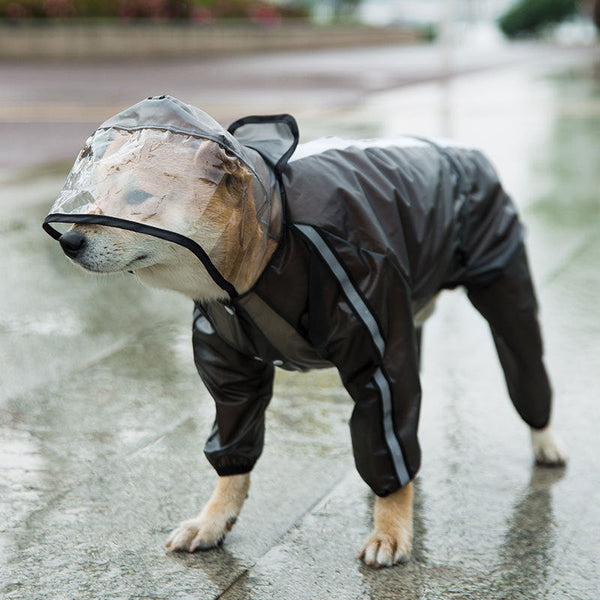 HKM-7077309 Water-Resistant Casual Raincoat for Dogs - Multiple Sizes Available