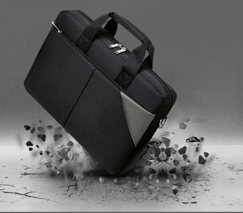 HKM-707731 Large Capacity Portable Laptop Tote Bag for 15.6 Inch and 14 Inch Devices - Black