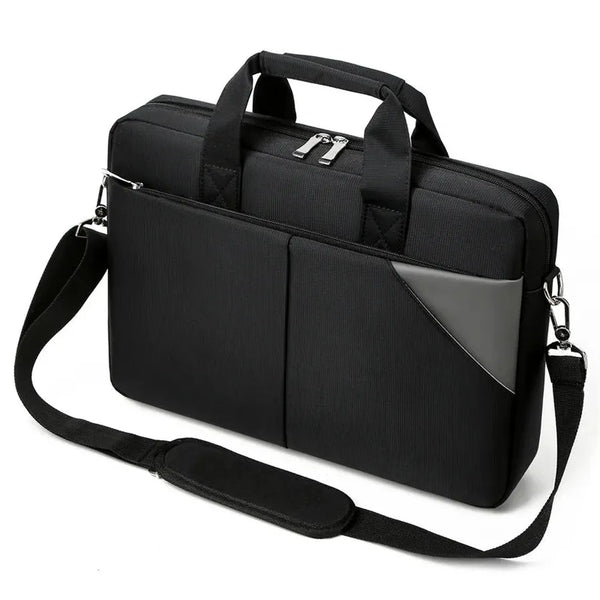 HKM-707731 Large Capacity Portable Laptop Tote Bag for 15.6 Inch and 14 Inch Devices - Black