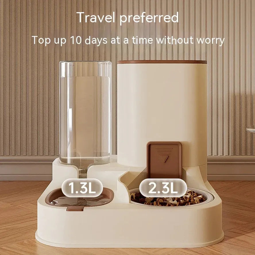 HKM-707795 Automatic Pet Feeder with Smart Control for Dogs and Cats - Dual Food and Water Bowls