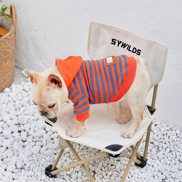 HKM-7078205 Cozy Orange Fleece Hooded Sweatshirt for Dogs - Ideal for Autumn and Winter