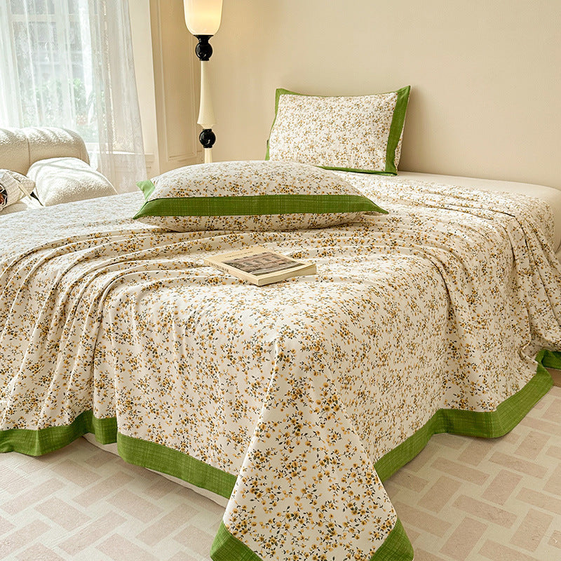 HKM-708179 Floral Pattern Pure Cotton Bed Sheet for Single Beds - Various Sizes Available