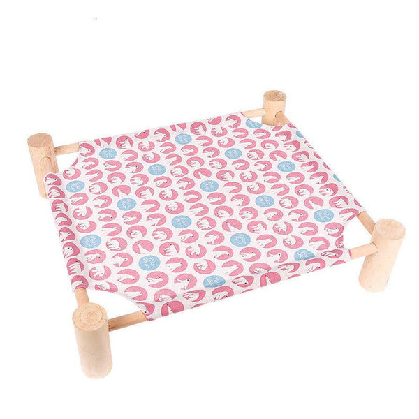 HKM-708179 Wooden Pet Camping Bed for Small Dogs and Cats - Easy to Remove and Wash, Available in Various Stylish Covers
