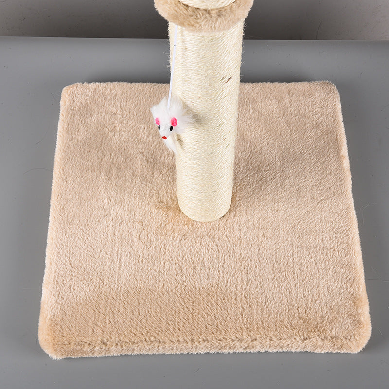 HKM-7082173 Sisal Cat Climbing Frame with Wood Base for Medium and Small Cats