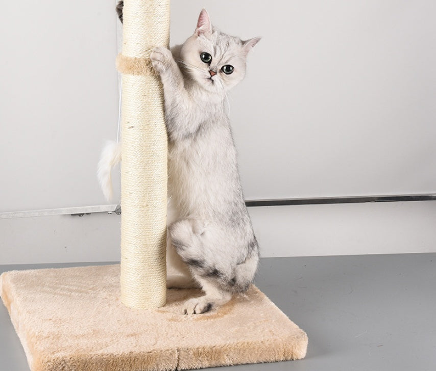 HKM-7082173 Sisal Cat Climbing Frame with Wood Base for Medium and Small Cats