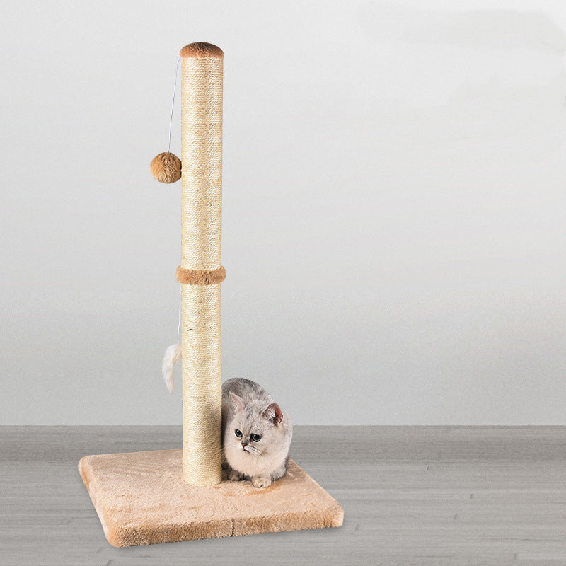 HKM-7082173 Sisal Cat Climbing Frame with Wood Base for Medium and Small Cats