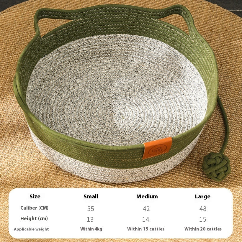 HKM-7082941 Cotton String Woven Cat Nest Mat in Various Sizes and Colors