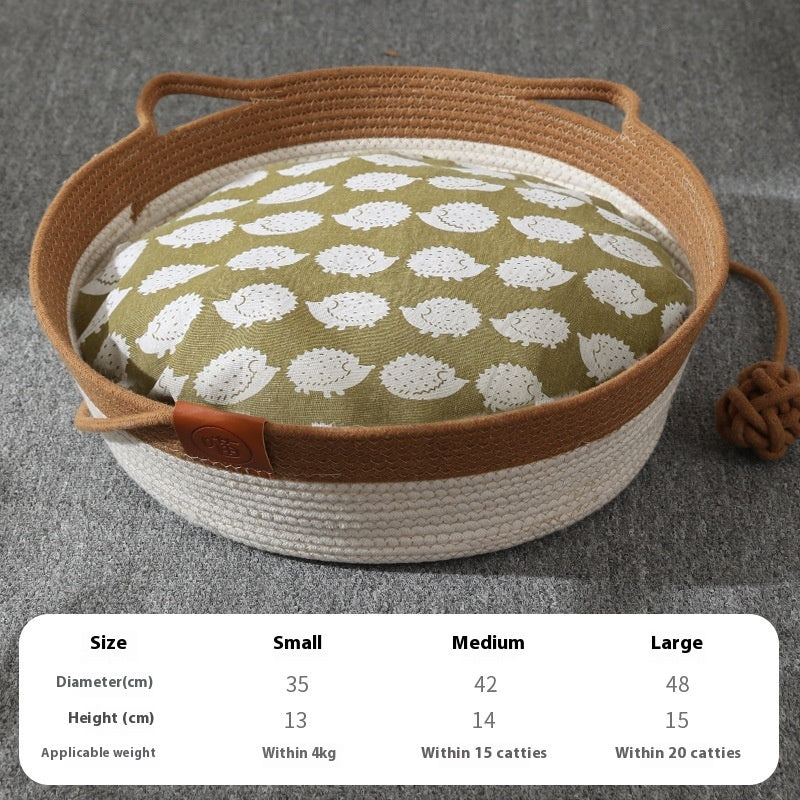HKM-7082941 Cotton String Woven Cat Nest Mat in Various Sizes and Colors