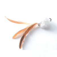 HKM-7083709 Feathered Cat Toy Pole with 5 Replacement Heads - 41.5CM and 85CM Length Options
