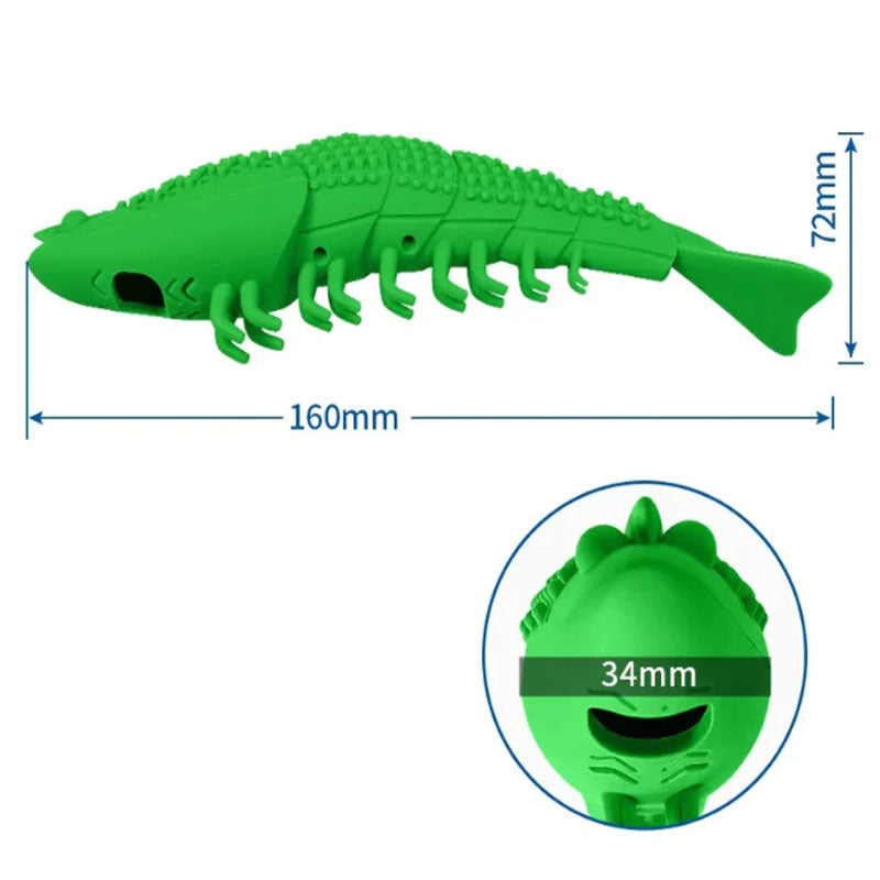 HKM-7084477 Catnip Silicone Crayfish Toy for Cats - Molar Teeth Cleaning & Bite Relief