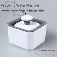 HKM-7084733 Automatic Cat and Dog Water Feeder with Filter System - White, 630g Net Weight