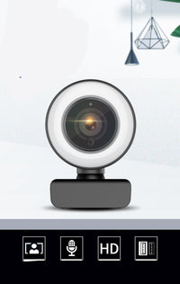 HKM-708499 1080P HD Beauty Fill Light Camera with Built-in Microphone