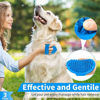 HKM-7086525 3-Piece Dog Bath Brush Set with Adjustable Massage and Shampoo Brushes