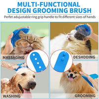 HKM-7086525 3-Piece Dog Bath Brush Set with Adjustable Massage and Shampoo Brushes