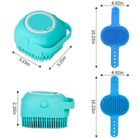 HKM-7086525 3-Piece Dog Bath Brush Set with Adjustable Massage and Shampoo Brushes