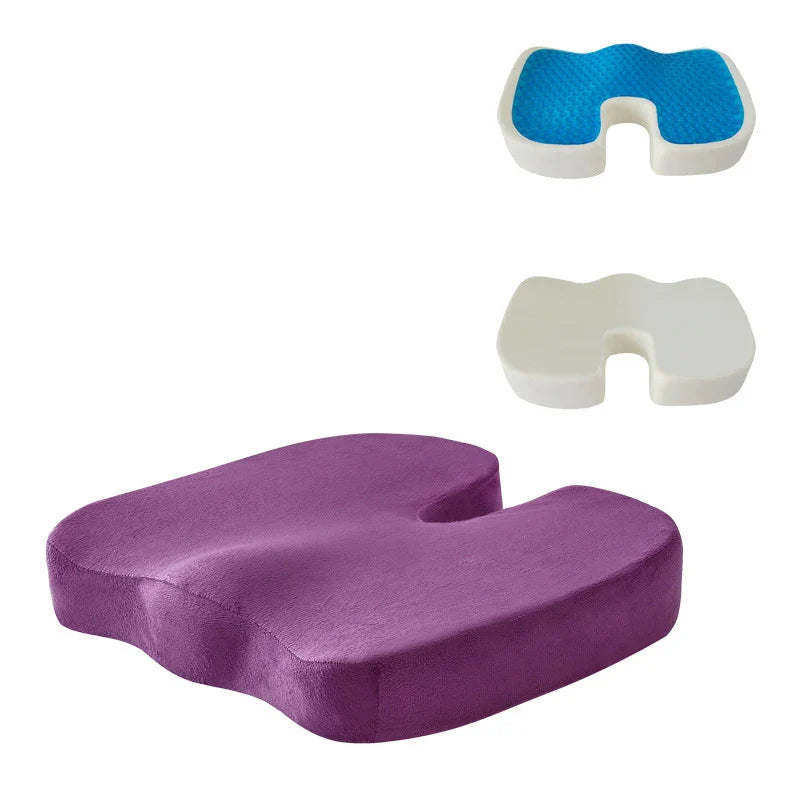 HKM-708691 Orthopedic Gel Seat Cushion with Memory Foam for Tailbone Pain Relief and Non-Slip Design