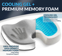 HKM-708691 Orthopedic Gel Seat Cushion with Memory Foam for Tailbone Pain Relief and Non-Slip Design