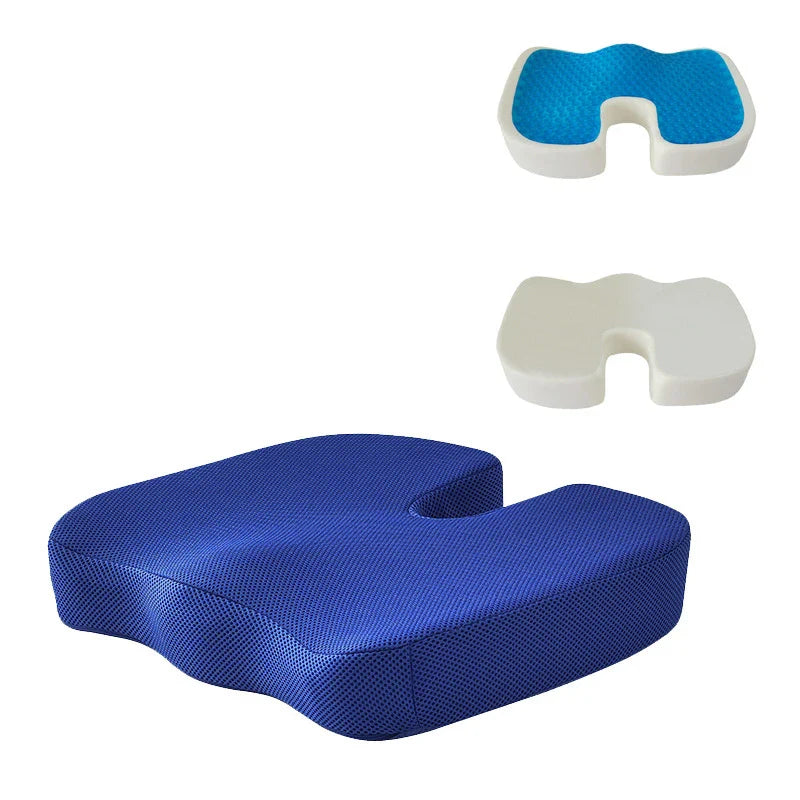 HKM-708691 Orthopedic Gel Seat Cushion with Memory Foam for Tailbone Pain Relief and Non-Slip Design