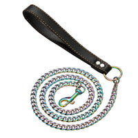 HKM-7088445 Stainless Steel Traction Belt with 125cm PU Coated Black Leather Rope