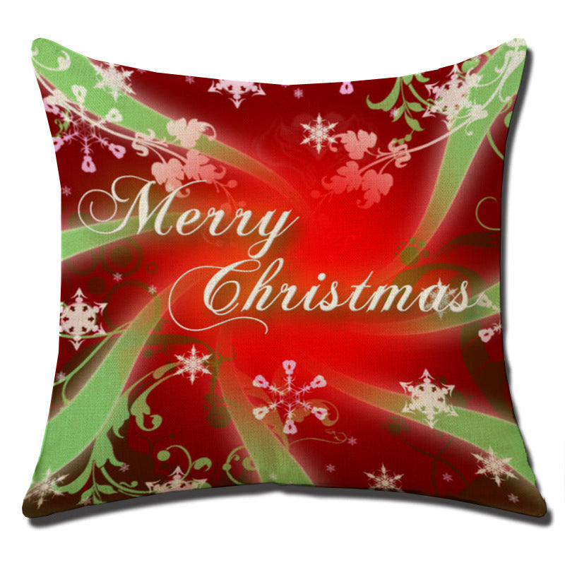 HKM-708883 Christmas Cushion Cover - Cotton and Linen Holiday Pillowcase, 45x45cm, 3D PP Cotton Filling
