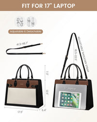 HKM-708883 Stylish Women's Briefcase for Office and Travel - Fits 15.6 to 17-Inch Laptops