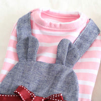 HKM-7089213 Striped Denim Dog Harness for Spring - Comfortable Black Cloth Design