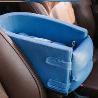 HKM-7090877 Deerskin Velvet Dog Car Seat Nest - Anti-Dirty Central Control Den in Brown, Gray, or Blue